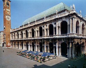 Ansicht der Fassade der Basilica Palladiana, erbaut 1549-1614