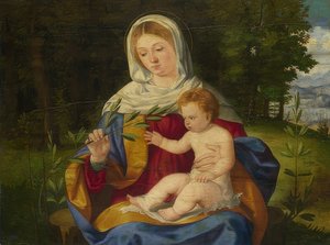 Madonna und Kind mit Olivenzweig von Andrea Previtali