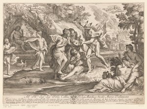 Merkur gibt Bacchus den Nymphen von Nysa