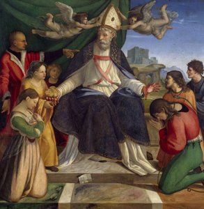 Der heilige Nikolaus von Bari auf dem Thron von Andrea Sabatini