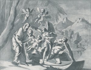 Die Rast auf der Flucht nach Ägypten, 1740-71 von Andrea Scacciati