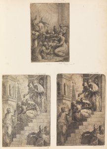 Anbetung der Könige, Christus und die Frauen auf der Treppe, ca. 1541-44