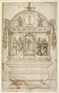 Entwurf für den Altar einer Kapelle, mit einem Tabernakel für die Eucharistie