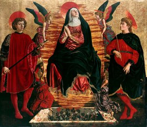 Mariä Himmelfahrt mit den Heiligen Julian und Minias, 1449-1450