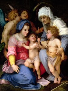 Heilige Familie mit Engeln, ca. 1515-16 von Andrea del Sarto