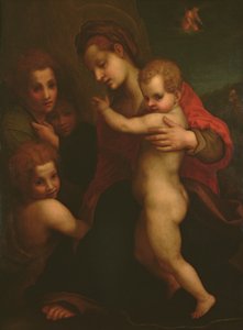 Madonna und Kind, St. Johannes und zwei Engel