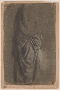 Draperiestudie einer stehenden Figur im Profil nach rechts