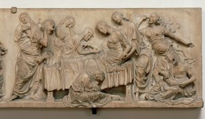 Relief, das den Tod von Francesca Tornabuoni zeigt von Andrea del Verrocchio