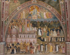 Der Weg der Wahrheit, die kämpfende und triumphierende Kirche von Andrea di Bonaiuto (fl.1343 77)