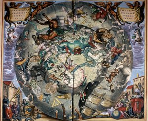 Darstellung der südlichen Hemisphäre von Cellarius. Buch aus dem 17. Jahrhundert. von Andreas (after) Cellarius