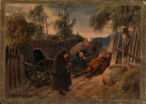 Ein Kutschenunfall von Andreas Achenbach
