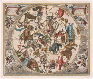 1660 Himmelskarte - Haemisphaerium Stellatum Boreale Antiquum von Andreas Cellarius