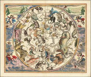 1660 Himmelskarte der Sternbilder der Südhalbkugel von Andreas Cellarius