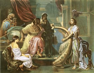 David spielt die Harfe für Saul von Andreas Cellarius