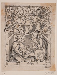 Initialen mit Darstellungen der Verkündigung und der Geburt Jesu