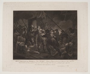 König Christian IV. auf dem Schiff Trefoldigheden in der Seeschlacht bei Femern