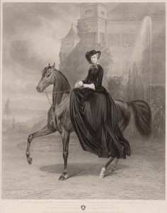 Porträt von Elisabeth von Bayern zu Pferd, 1853