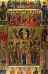 Die Himmelfahrt Christi mit der Hetoimasia, 15. Jahrhundert