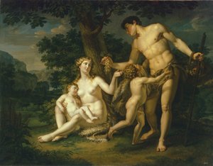 Adam und Eva mit Kindern unter einem Baum, 1803 von Andrei Ivanovich Ivanov