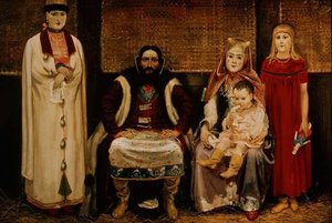 Ein Kaufmann und seine Familie im 17. Jahrhundert von Andrei Petrovich Ryabushkin