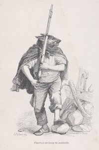 Ich sah einen Wolf Wache stehen aus Szenen aus dem privaten und öffentlichen Leben der Tiere..., ca. 1837-47