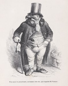 Um den Vermieter zu bezahlen, einen sehr harten Mann, dessen Name M. Vautour war, aus Szenen aus t..., ca. 1837-47