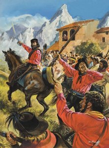Giuseppe Garibaldi (1807-82) und seine Armee im Kampf mit den neapolitanischen Königstruppen von Andrew Howat
