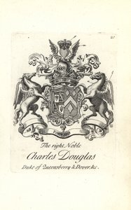 Wappen und Kamm des edlen Charles Douglas, 3. Herzog von Queensberry und Dover von Andrew Johnston