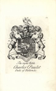 Wappen und Wappenschild des hochadeligen Charles Powlett, 3. Herzog von Bolton von Andrew Johnston