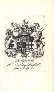 Wappen und Wappenschild des hochadligen Wriothesley Russell, 3. Herzog von Bedford von Andrew Johnston