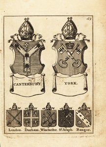 Wappen der Bischöfe von Canterbury, York, London, Durham, Winchester, St von Andrew Johnston