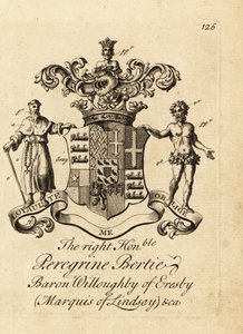 Wappen des hochverehrten Peregrine Bertie, Baron Willoughby of Eresby, Marquis of Lindsay, 2. Duke of Ancaster and Kesteven von Andrew Johnston