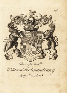 Wappen des Hochwohlgeborenen William Ferdinand Carey, 8. Baron Hundsen, Lord Hunsdon von Andrew Johnston