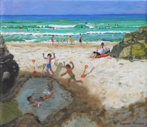 Spaß im Meeresschwimmbecken, St Ives von Andrew Macara