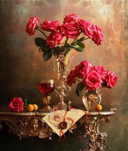Klassisches Rosenstillleben von Andrey Morozov
