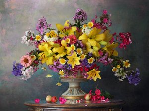 Lebendiges Blumenstillleben