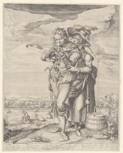 Boogschutter en melkmeisje von Andries Jacobsz. Stock (possibly)