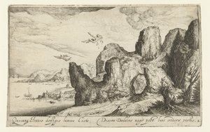Landschaft mit dem Sturz des Ikarus von Andries Jacobsz. Stock