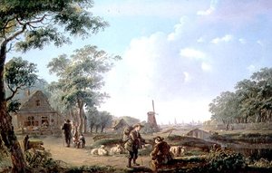 Rustikale Figuren am Rande einer niederländischen Stadt von Andries Vermeulen