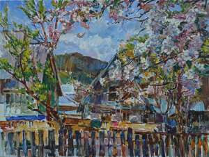 Blühendes Bergdorf von Andrii Kutsachenko