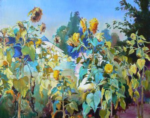 Goldene Sommer-Sonnenblumen