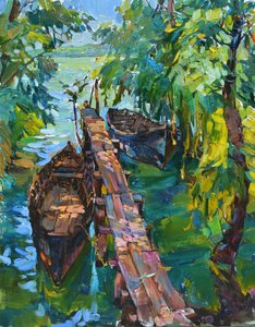 Friedlicher Flusssteg
