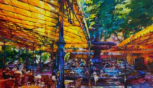 Lebendiger Cafébrunnen