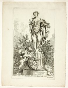 Zwei Liebende danken der Statue der Gesundheit von Ange Laurent de Lalive de Jully