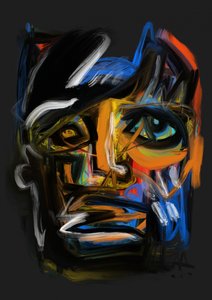 Expressives abstraktes Porträt von Angel Rivas