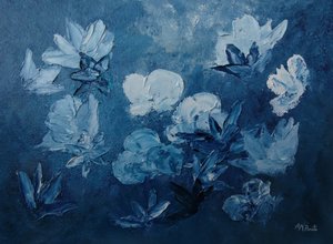 Blaue Abstrakte Blumen