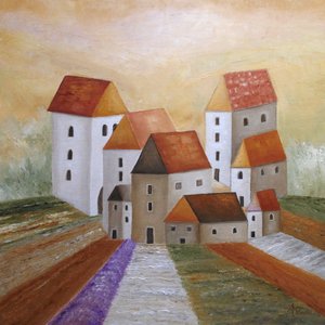 Friedliches Lavendeldorf von Angeles M. Pomata