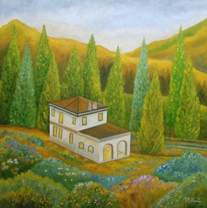 Haus auf toskanischem Hügel