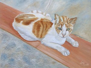 Wachsamer Orangefarbener Tabby von Angeles M. Pomata
