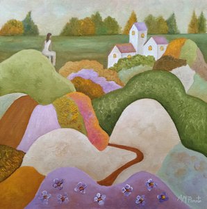 Verspielte Dorflandschaft von Angeles M. Pomata